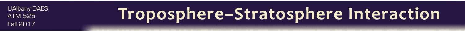 ATM 525: Troposphere-Stratosphere Interaction