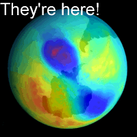 split ozone hole alien png image - link to NASA Goddard ozone hole site