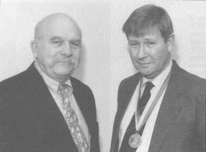 John Dewey with Walter Pitman and Penrose medal