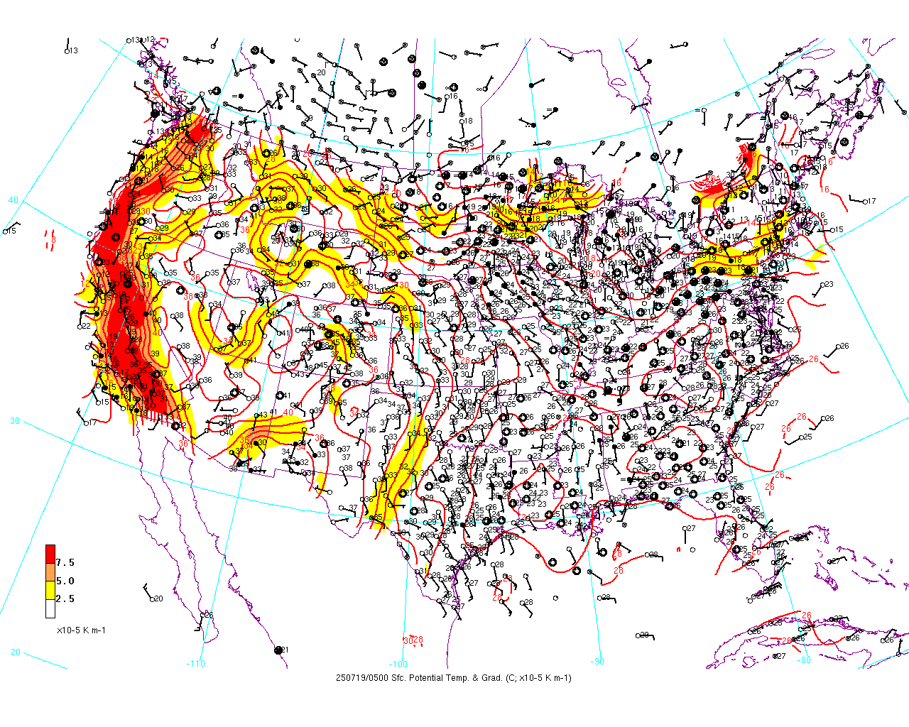 animation of hourly potential temperature maps centered on us