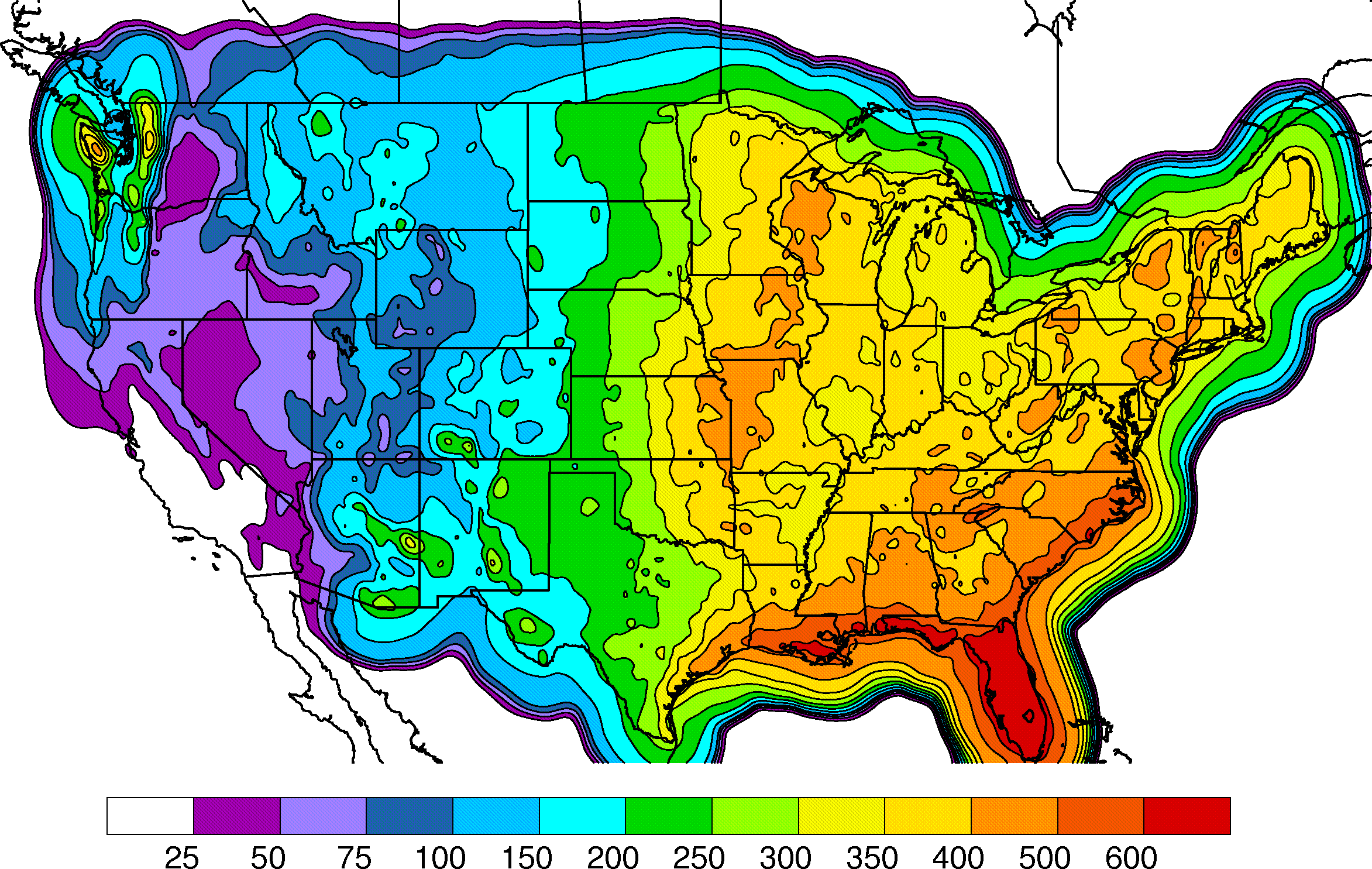 Среднегодовые осадки в канаде. Осадки США. Осадки в США карта. Климатическая карта осадков США. Карта среднегодовых осадков в США.