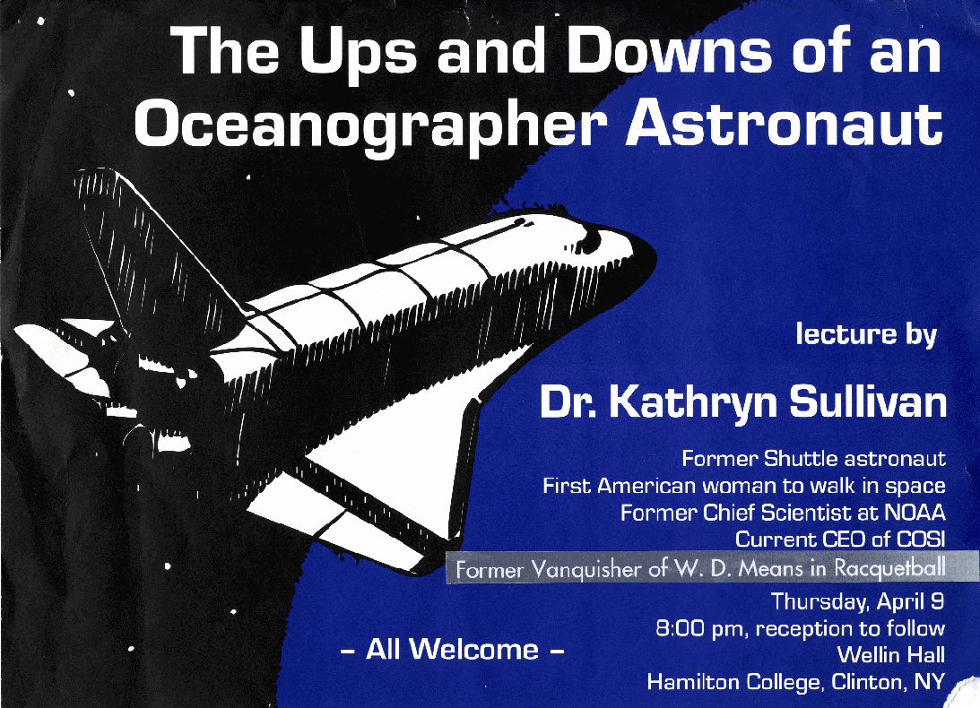Kathy Sullivan talk poster (Means defeated)