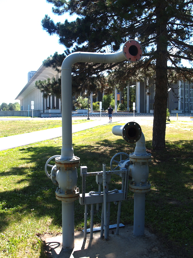 pipes of the ventilation system to the
      underground physics accelerator