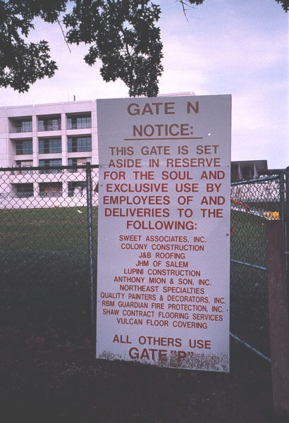 construction gate notice
      outside University at Albany's Science Library