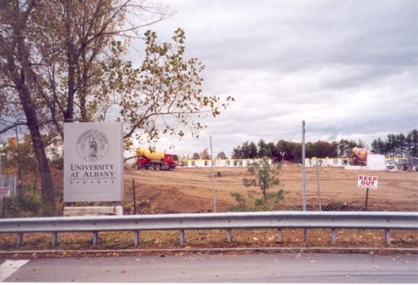 SUNY Albany uptown campus, N
Fuller Road entrance, 2001; keep out sign